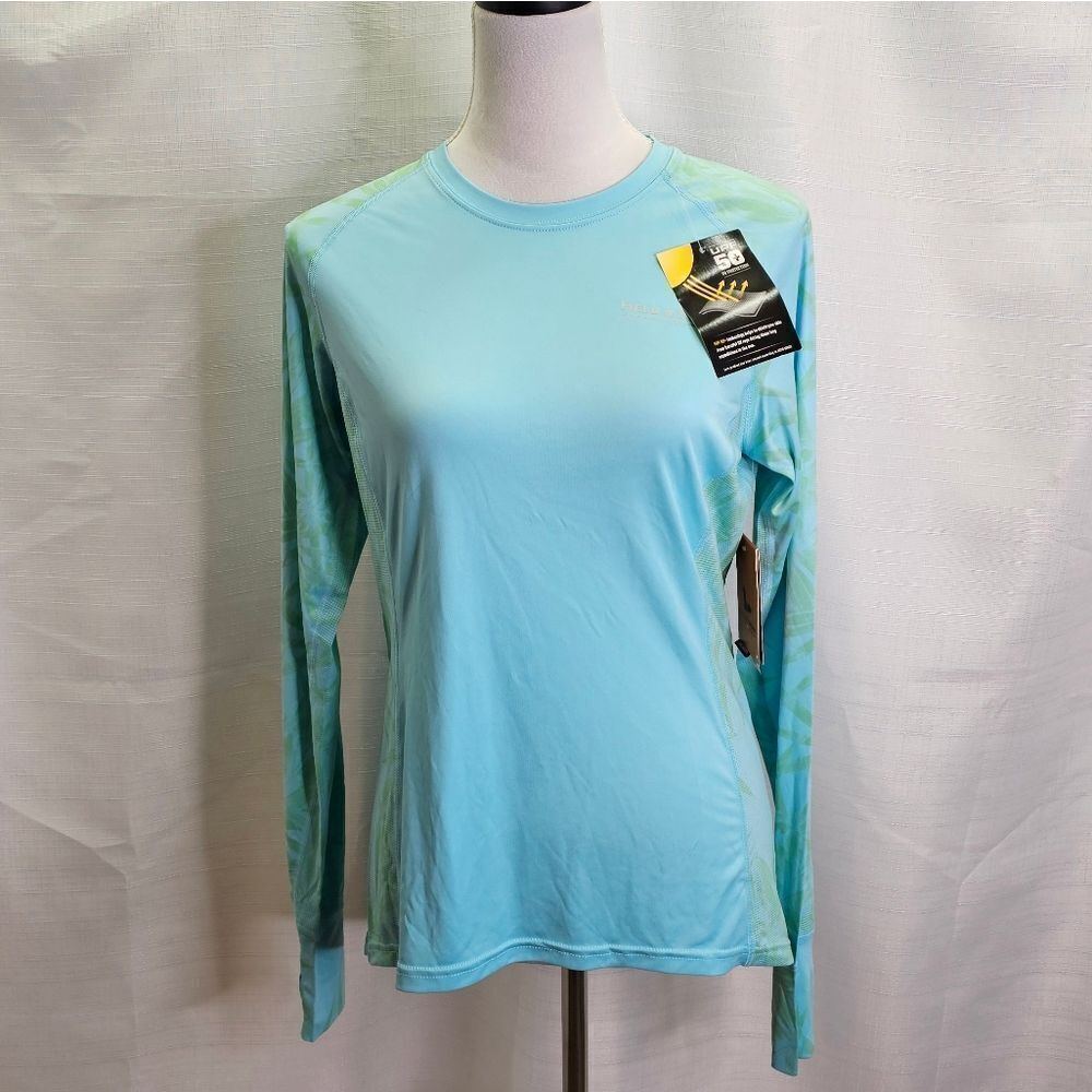 Field & Stream Blue Tropical Evershade Tech Long Sleeve Tee Size Small
